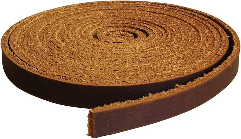 Fan&Ran Genuine Leather Strip 1/4 Inch Wide 72 Inches Long for DIY Craft Projects, 1.8-2mm Thick, Bourbon Brown - Image 1